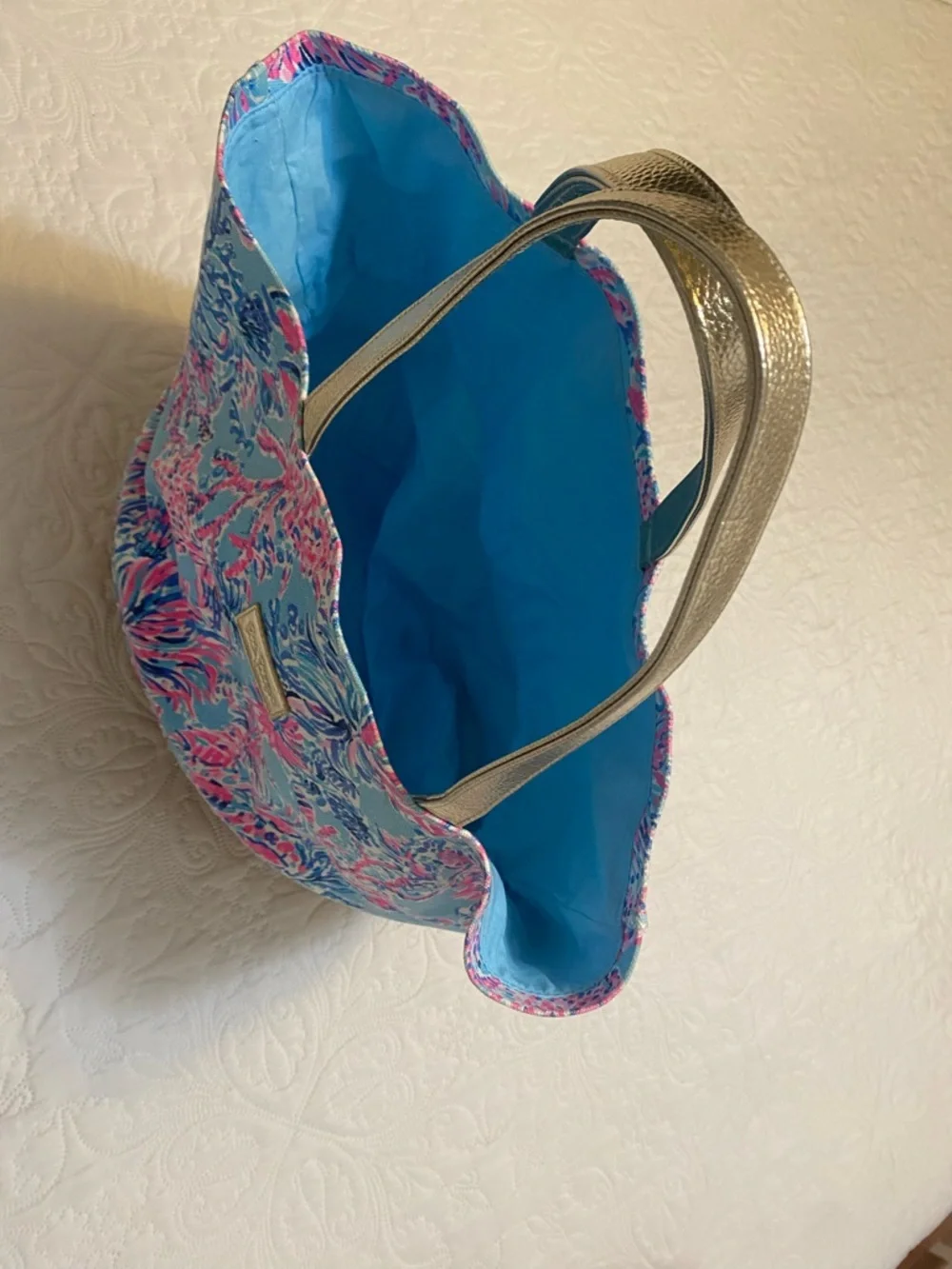 Lilly Pulitzer Canvas Wicker RARE Beach Tote Bag - Picture 15 of 15